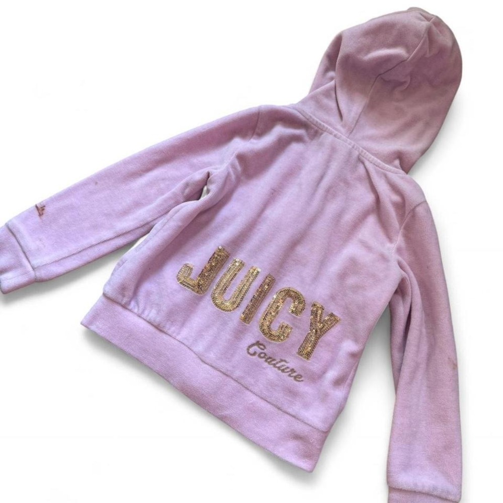 Y2K Kids Juicy Couture Pink and‎ gold zip up hoodie